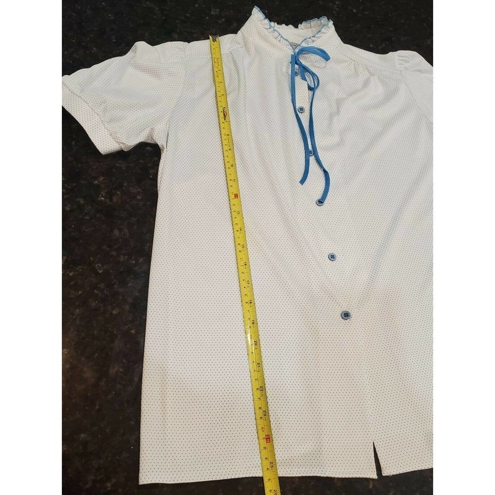 Nikki White 100% Polyester Half Sleeve Vintage Top - Picture 12 of 12